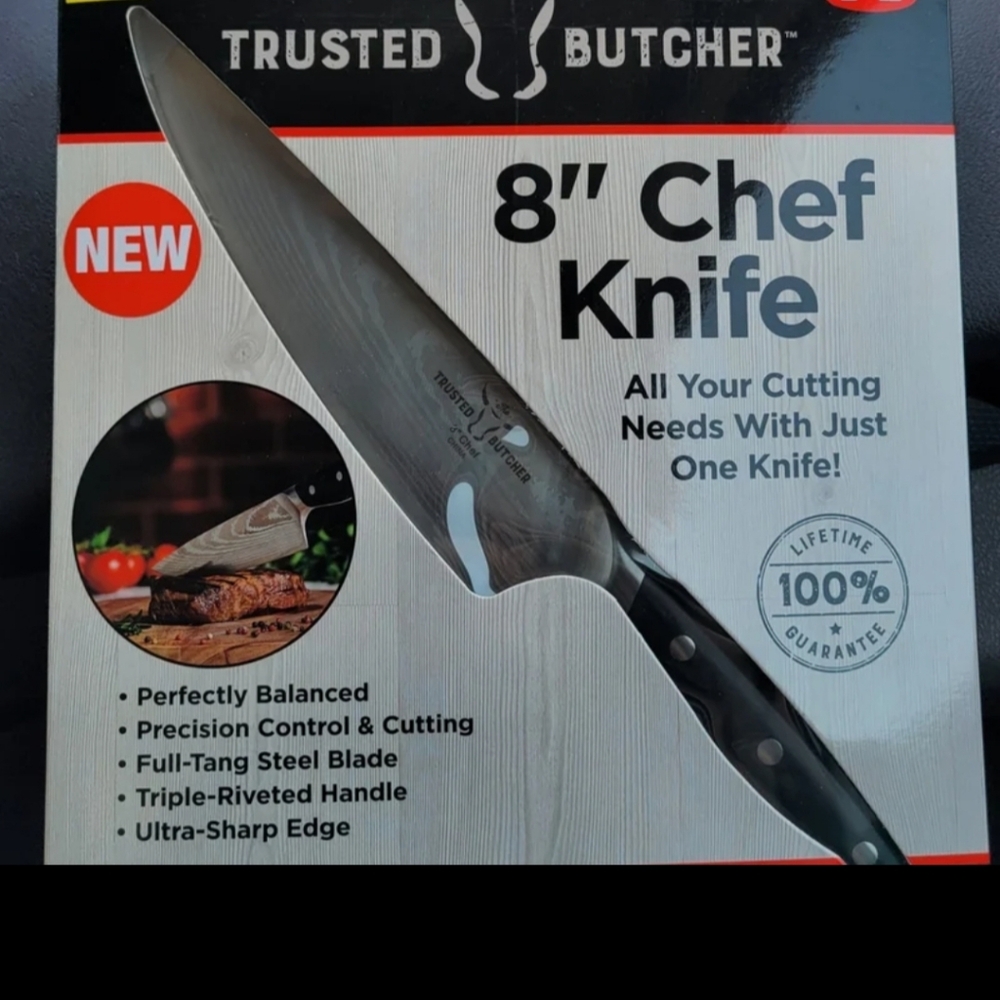 NEW 8" Chef Knife~As Seen on TV~Trusted Butcher~Kitchen~Cooking